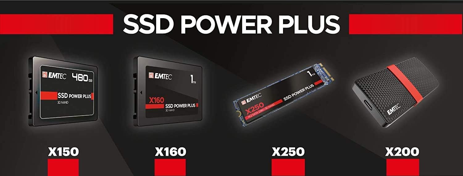 Emtec SSD 3.1 Gen1 x200 256GB Tragbar Schwarz