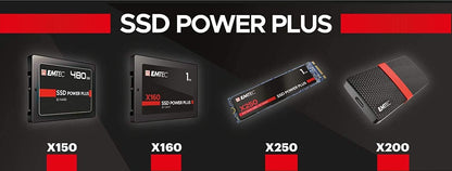Emtec SSD 3.1 Gen1 x200 256GB Tragbar Schwarz