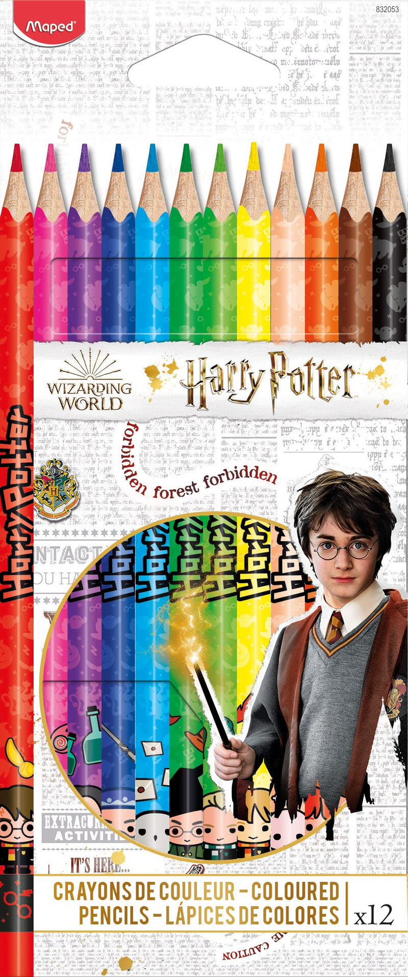 Maped 12 Harry Potter Colouring Pencils - Ideal for Back to School - In Cardboard Case - 832053