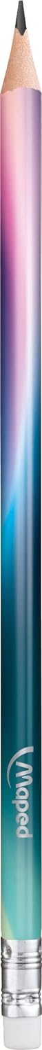 Maped - ergonomischer Drei-Kant-Bleistift NIGHTFALL HB mit Radiergummikopf - 6 Stück, Mehrfarbig Bleistifte