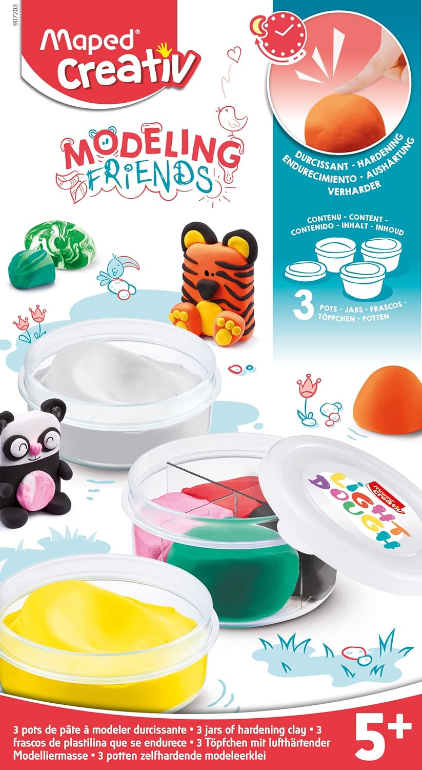 Maped CREATIV Refill Pot with Modelling Clay for Modelling Friends Pack of 3 Refills