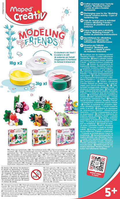 Maped CREATIV Refill Pot with Modelling Clay for Modelling Friends Pack of 3 Refills