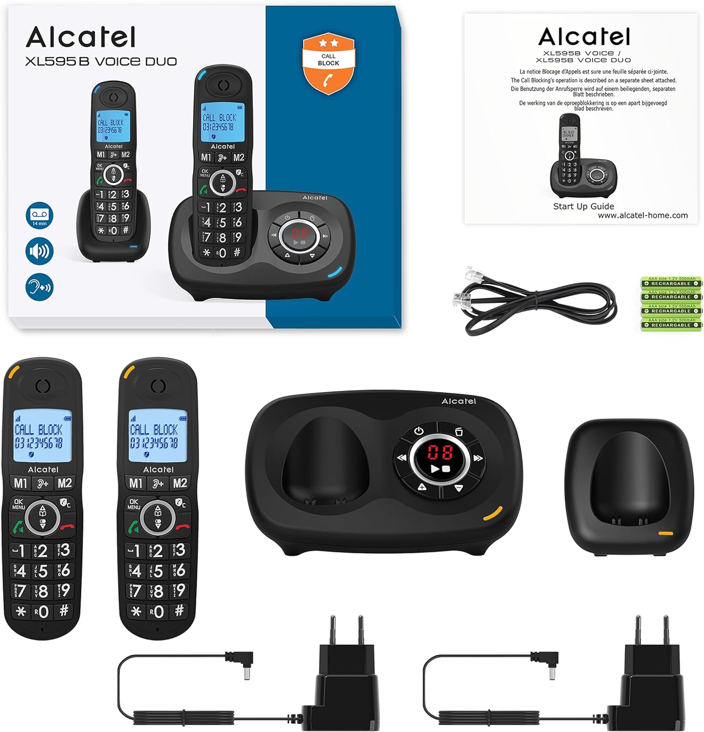Alcatel XL595B Voice Duo Schnurlostelefon schwarz