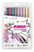 Tombow Abt-10c - Manga2 Fibre Painter, Dual Brush Pen with Two Tips, 10-He Manga Shojo Set,Red