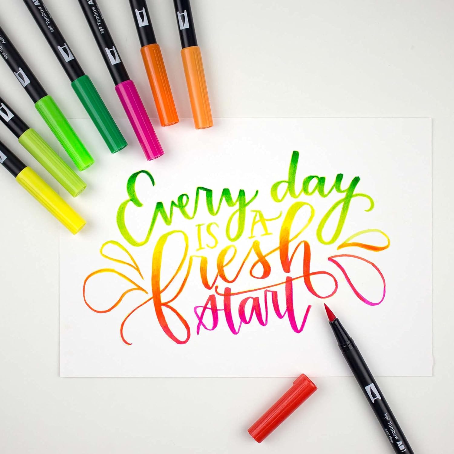 Tombow ABT-6P-4 ABT Dual Brush Pens - Candy Colours (Pack of 6