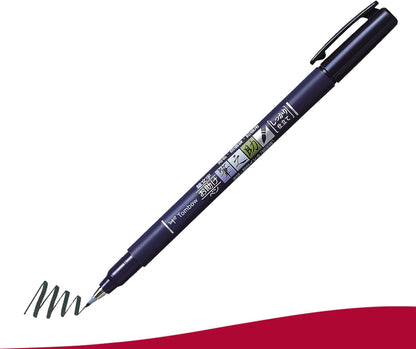 Tombow WS-BHS-2P Fudenosuke Hard and Soft Tip Brush Pen - Black