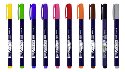 Tombow WS-BH-10P Fudenosuke Colour Brush Pens (Pack of 10