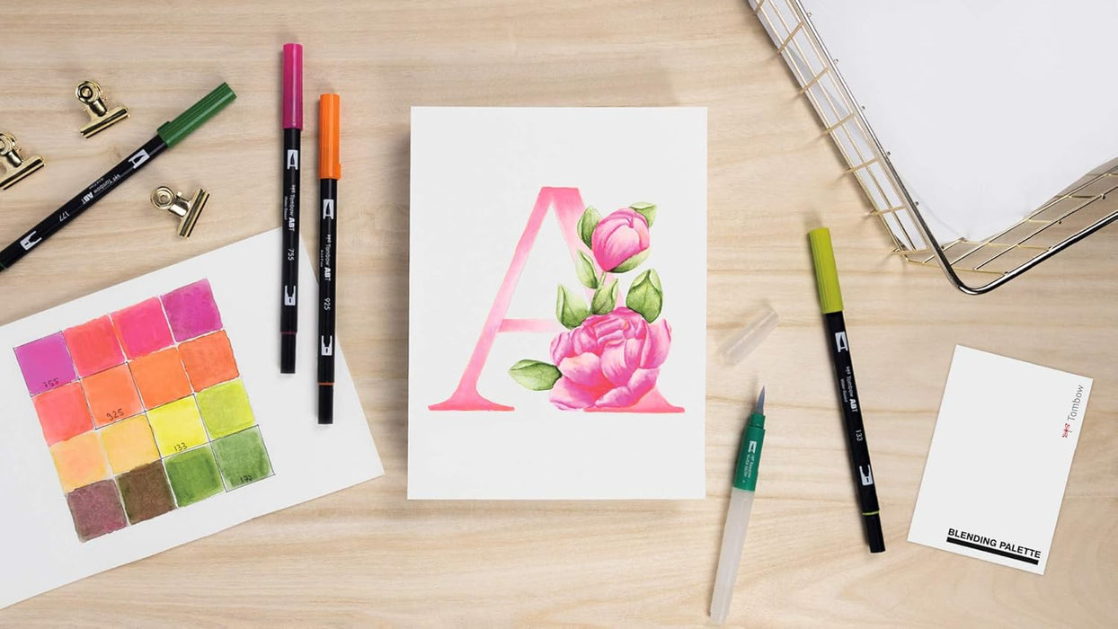 Tombow Watercoloring Canvas Set Floral Letters