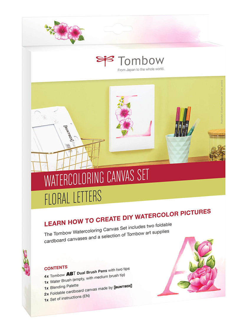 Tombow Watercoloring Canvas Set Floral Letters