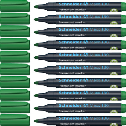 Schneider Maxx 130 Permanent Marker with Bullet Tip (Line Width: 1-3 mm, Refillable) Pack of 10