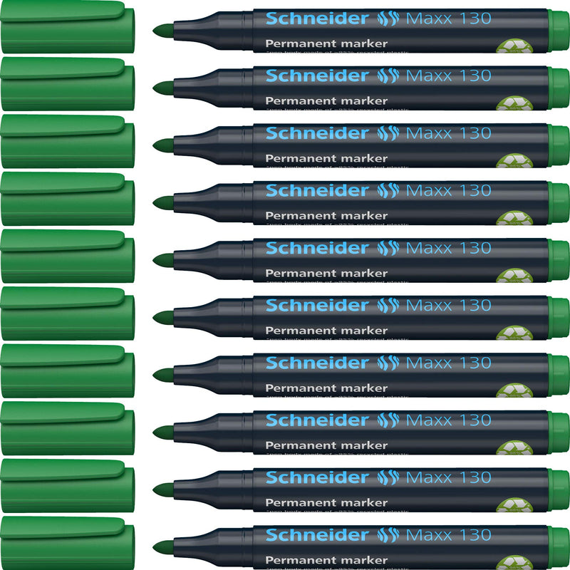 Schneider Maxx 130 Permanent Marker with Bullet Tip (Line Width: 1-3 mm, Refillable) Pack of 10
