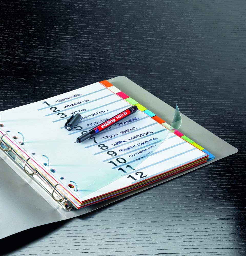 edding 140 S permanent pen - set of 4 - multi-coloured - round nib 0.3 mm - pen for writing on glass, plastic, foils and smooth surfaces - permanent, quick-drying, smudge-proof and waterproof