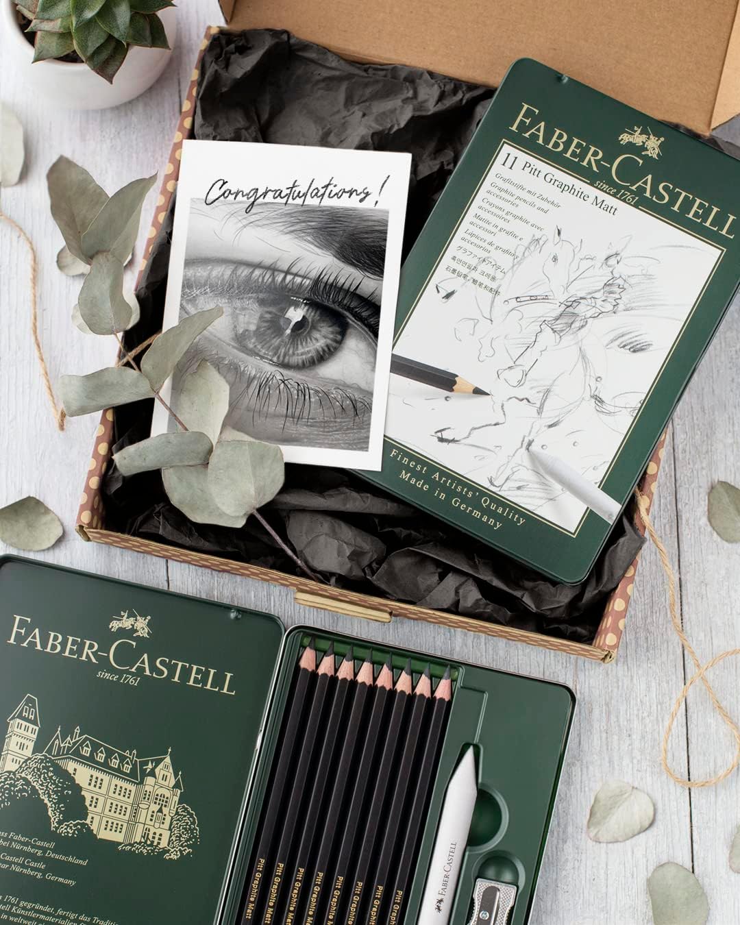 Faber-Castell Graphite Pencil Set Pitt Graphite Matt Tin of 11, FC115220