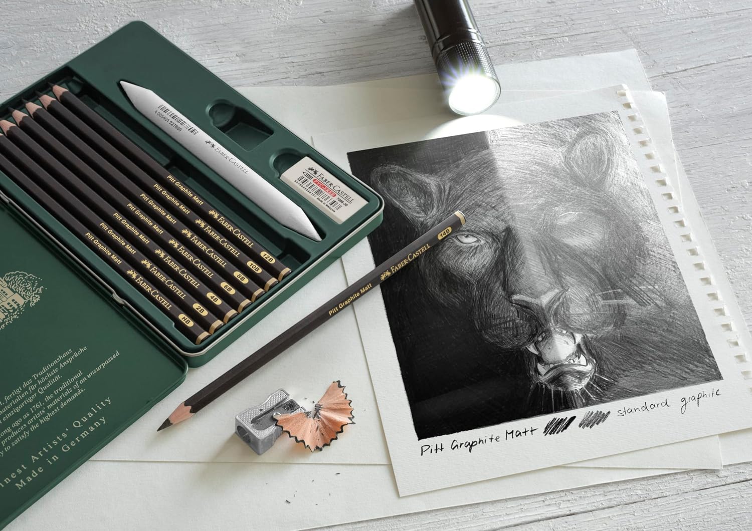Faber-Castell Graphite Pencil Set Pitt Graphite Matt Tin of 11, FC115220
