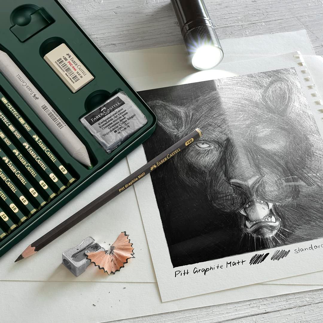 Faber-Castell 9000 & Pitt Graphite Matt Pencil Set, gray (115224