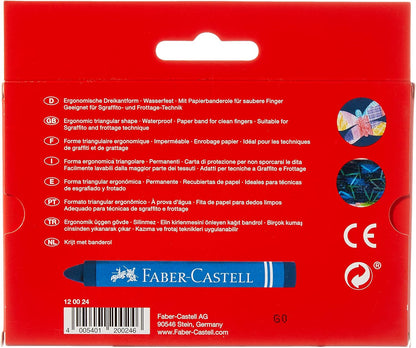 Faber-Castell Wax Crayons Pack of 12 or 24 in Case