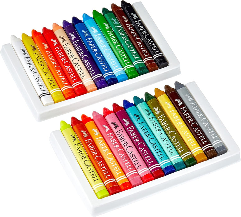 Faber-Castell Wax Crayons Pack of 12 or 24 in Case