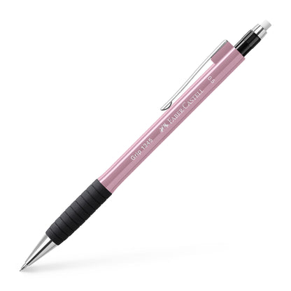 Faber-Castell Grip 134527 Mechanical Pencil 1345 Rose Shadows, Hardness Grade B, Lead Thickness 0.5 mm, with Integrated Eraser, Pack of 1, pink