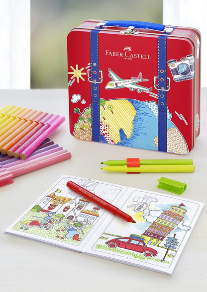 Faber-Castell - Connector Fibre-tip pen in suitcase, 40 pc (155535
