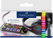 Faber-Castell Creative Studio Neon Marker, Multicoloured, Cardboard Wallet Of 6, For Art, Craft, Drawing, Sketching, Home, School, University, Colouring