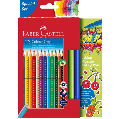 Faber-Castell Colour Grip Set of 12 + 2 Grip Colour Markers