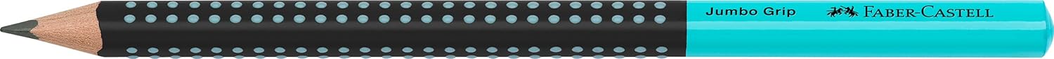 FABER-CASTELL 511912 Jumbo Grip Two Tone - Lápiz (HB, 1 unidad), color negro y turquesa