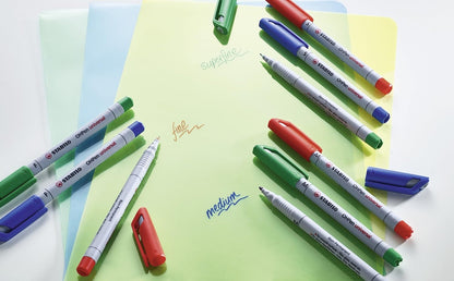 OHP Pen - STABILO OHP Pen Soluble - Fine - Wallet of 8 - Assorted Colours