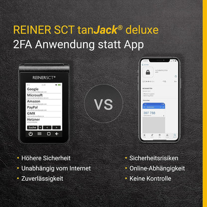 REINERSCT tanJack Deluxe I Premium Tan Generator and Authenticator I First-Class Tan Generator for Online Banking with ChipTAN QR and Sm@rt-TAN Photo