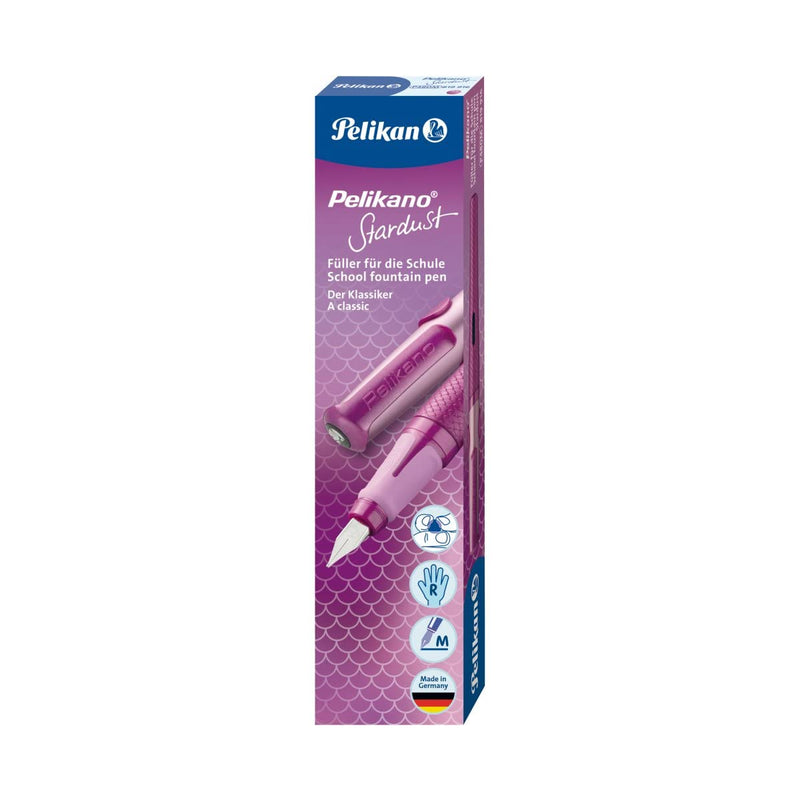 Pelikan Pelikano Stardust 819916 School Fountain Pen for Right-Handed Users (Medium Nib) 1 Item in Folding Box