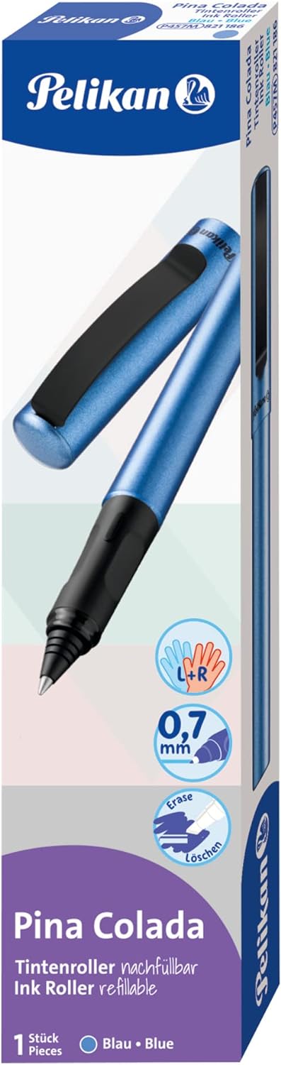 Pelikan 821186 Tintenroller Pina Colada - 1 Tintenpatrone Faltschachtel, Blau, 1 Stück (1er Pack) Tintenroller blau