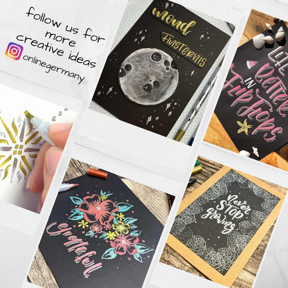 Online Calli.Brush Handlettering Brush-Pens Metallic | Set of 5 brush pens | Calligraphy Set for Bullet Journal, Hand Lettering | Calligraphy tip & brush tip | Pens with metallic effect Metallic Calli.Brush