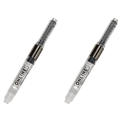 Online Schreibgerate ONLINE Standard Ink Converter │ Cartridge Converter Made of Synthetic Material │ fits Standard Fountain pens and Rollerball pens │ refillable,Black (Pack of 2