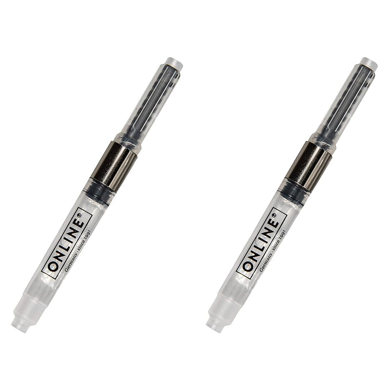 Online Schreibgerate ONLINE Standard Ink Converter │ Cartridge Converter Made of Synthetic Material │ fits Standard Fountain pens and Rollerball pens │ refillable,Black (Pack of 2