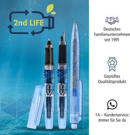 2nd LIFE ONLINE 54201/3D Ink Cartridge Rollerball Pen Recycled PET for a Clean Environment for Standard Ink Cartridges Including 1 Combination Cartridge