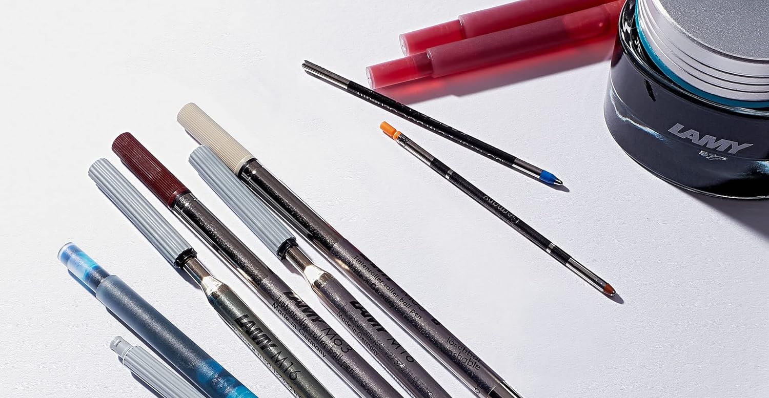 LAMY Includes Plastic Ink Eraser with Eraser tip and Correction tip - Exclusively for Erasing Royal Blue Ink Strawberry/Cream Lace M