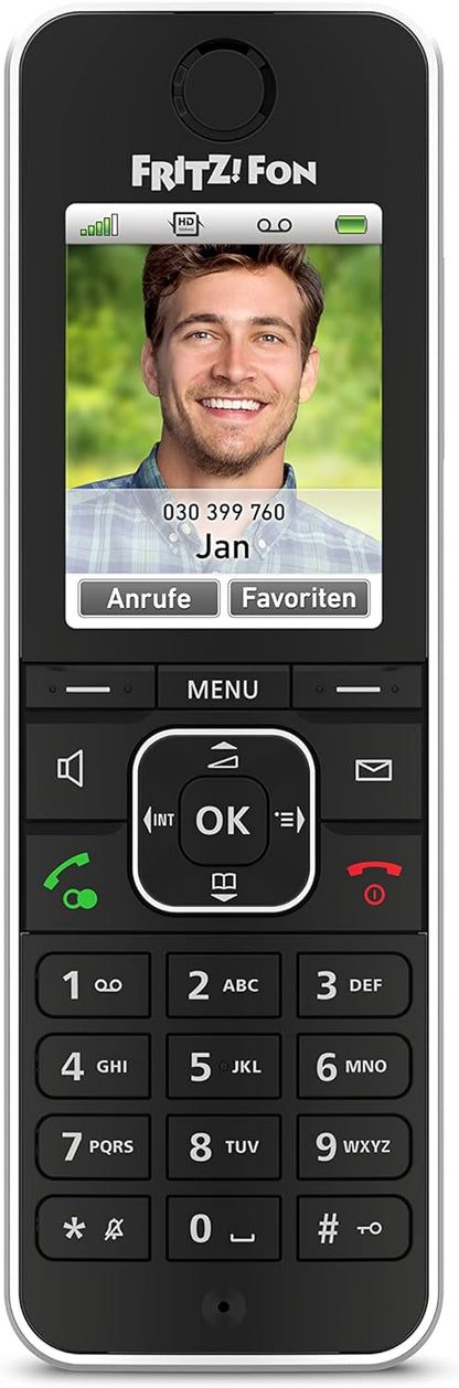 AVM FRITZ!Fon C6 Black DECT-Komforttelefon (hochwertiges Farbdisplay, HD-Telefonie, Internet-/Komfortdienste, Steuerung Fritz!Box-Funktionen) schwarz, deutschsprachige Version