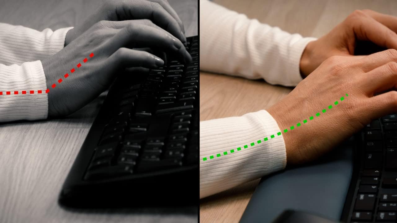 CHERRY KC 4500 ERGO, ergonomic keyboard, German layout (QWERTZ), wired, padded palm rest with memory foam, curved keypad