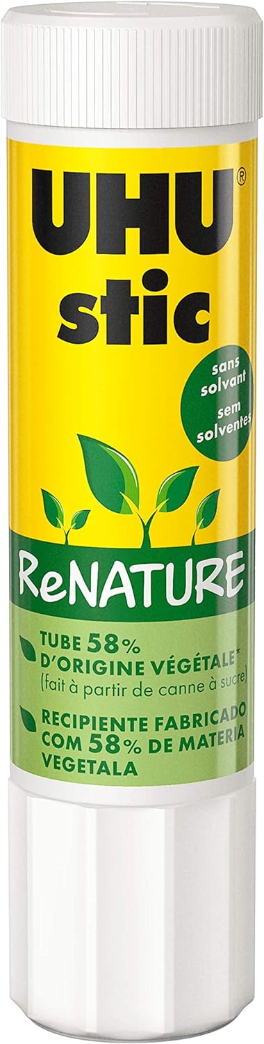UHU Stic ReNATURE Eco Friendly Solvent Glue Stick in a Renewable Resource Packaging 4 x 21g