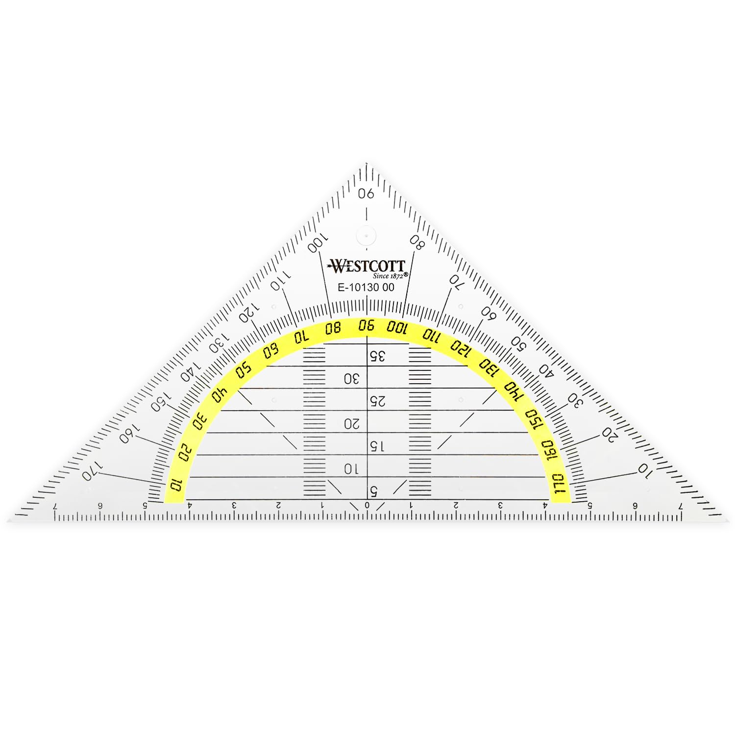 Westcott Set Square, Plastic, 14 cm, Transparent, Other Styles Available 1 Items 14 cm/ohne Griff