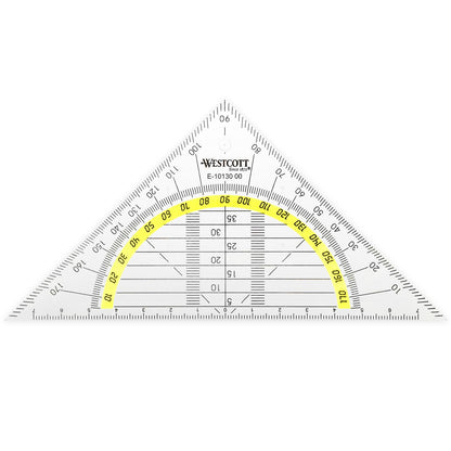 Westcott Set Square, Plastic, 14 cm, Transparent, Other Styles Available 1 Items 14 cm/ohne Griff