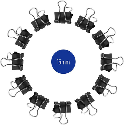 Westcott E-10700 00 Foldback Clips 15 mm, Black 15 mm Black