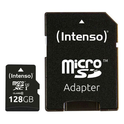Intenso Professional Scheda di Memoria microSDXC da 128 GB Class 10, UHS-I U3, V30, fino a 100 MB/sec (con Adattatore SD), Nero
