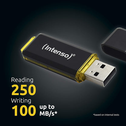 Intenso High Speed Line - Memoria USB 256 GB 3.1 (3.1 Gen 1) Conector USB Tipo A, Negro/Amarillo