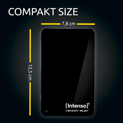 Intenso 6021480 Memory Play Portable Hard Drive 2TB Portable External TV Hard Drive - 2.5 Inch 5400 rpm 8MB Cache USB 3 with TV Mount Black