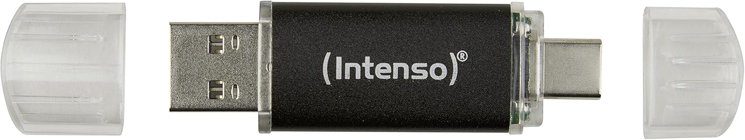 Intenso Twist Line 32 GB, Dual USB-Stick 3.2 Gen 1x1, USB-C und USB-A, 70MB/s, Anthrazit (Packung mit 3