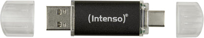 Intenso Twist Line 32 GB, Dual USB-Stick 3.2 Gen 1x1, USB-C und USB-A, 70MB/s, Anthrazit (Packung mit 3