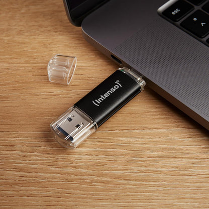 Intenso Twist Line 64 GB - Chiavetta USB Dual 3.2 Gen 1x1, USB-C e USB-A, 70 MB/s, antracite