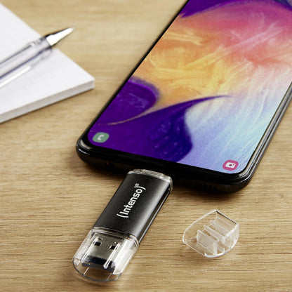 Intenso Twist Line 128 GB, Dual USB 3.2 Gen 1x1, USB-C and USB-A, 70 MB/s, Anthracite