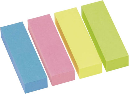inFO Notes Pagemarker Mix, 4 Pads of 100 Sheets, 15 x 50 mm per Pad, Packed in an Environmentally Friendly Cardboard (Without Foil), FSC Certified Paper
