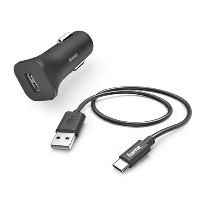 hama Kfz-Ladekabel schwarz 1,0 m, 12 Watt